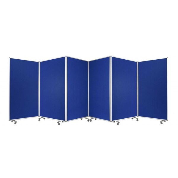 Homeroots Blue Metal 6 Panel Screen212 x 1 x 71 in. 370384 - main
